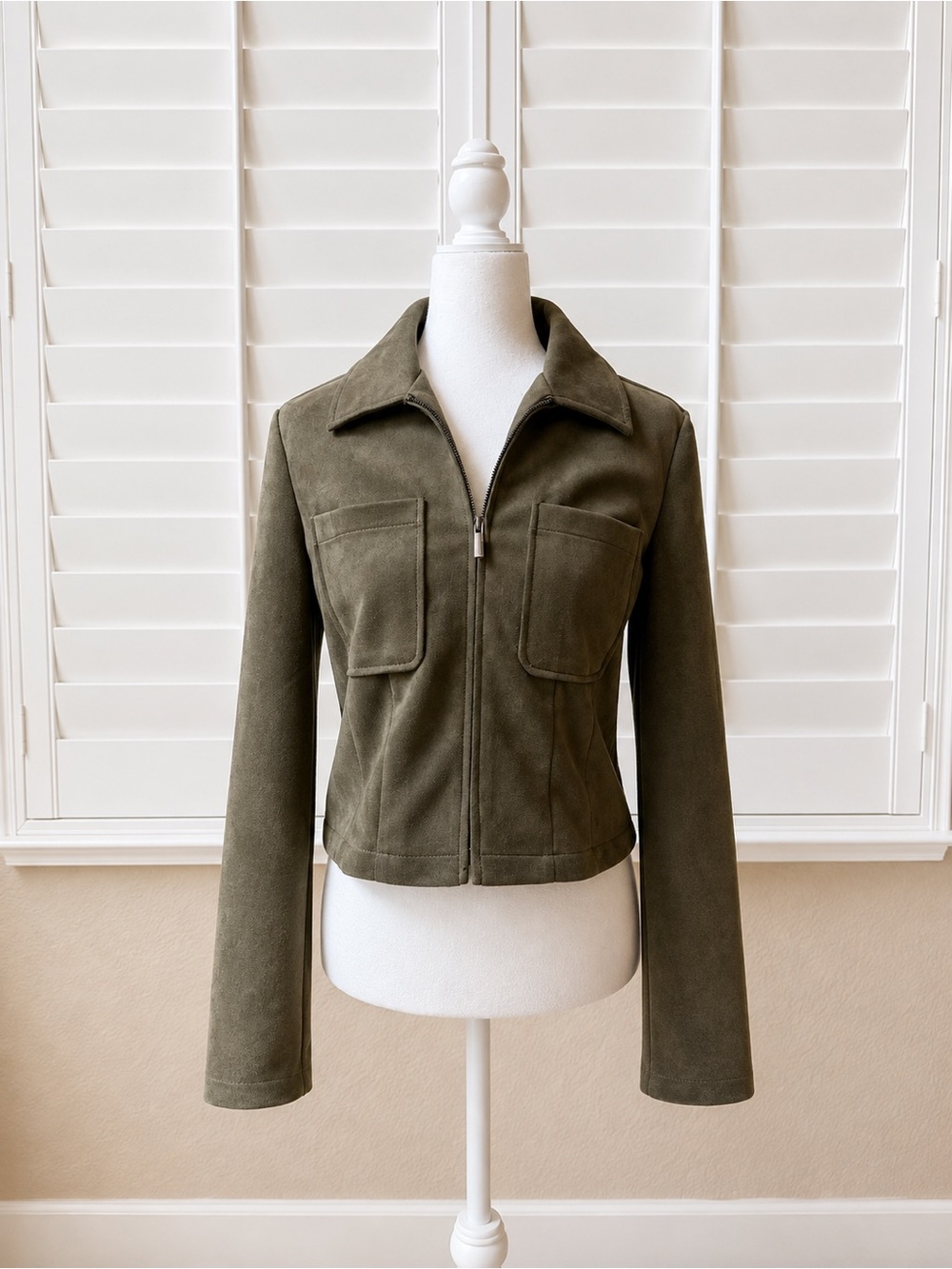 bagatelle Olive Zip-Front Utility Jacket